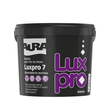 Краска для стен моющаяся Aura Luxpro 7 шелковисто-матовая Белая 4,75 л