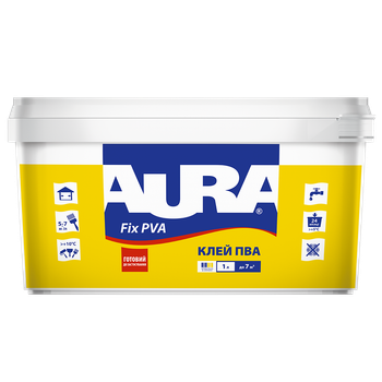 Клей ПВА универсальный Aura Fix PVA Бесцветный 1 л