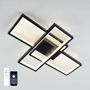 Смарт люстра Esllse SVEN 70W 3S SMART LED APP черная 7000Лм 550х360х75мм светодиодная с пультом и приложением
