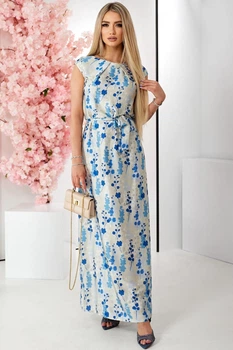 Жіноча шовкова сукня в квіти LadyLike 42 Блакитний (ll2118435691361)