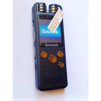 Цифровой диктофон Savetek с функцией голосовой активации / 16 ГБ / шумодав