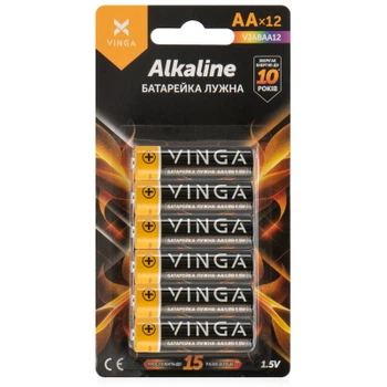 Батарейка AA LR6 Alkaline 12 шт Vinga для фонарей и приборов