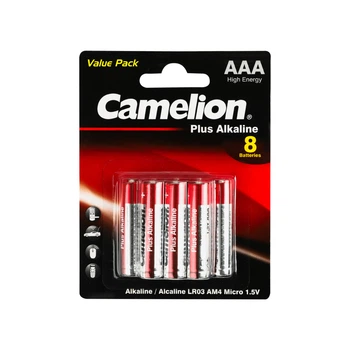 Батарейка Camelion AAA LR03 Plus Alkaline (5+3) (LR03-BP5+3)