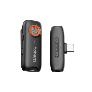 Беспроводной микрофон Hohem MIC-01 Black (1TX+1RX) Type-C для смартфонов, планшетов, ноутбуков