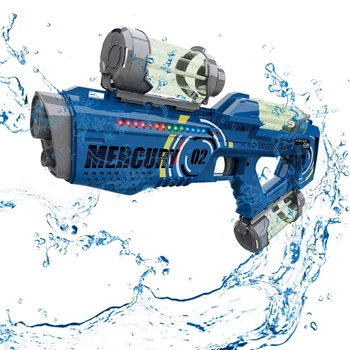 Водный автомат электрический на аккумуляторе с подсветкой и звуком Water Gun Mercury Синий