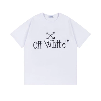 Женская футболка Off-White big logo-print cotton t-shirt Размер M Белый