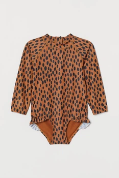 Купальний костюм коричневий леопардовий принт H&M 98-104см (400011378)