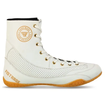 Боксерки кожаные Fistrage Fight Gear 4727 размер 35 White-Gold