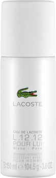 Дезодорант для чоловіків Lacoste Eau De Lacoste L.12.12 Blanc - Pure 150 мл (8005610668987)
