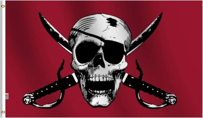 Флаг пиратский Jolly Roger 90 х 150 см (2276)