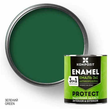 Емаль антикорозійна 3в1 PROTECT Зелений 10кг