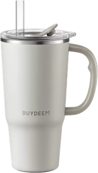 Термокружка Buydeem з соломинкою Oat White 700 мл (6950386617443)
