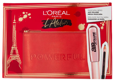 Zestaw L'Oreal Paris Kredka do oczu Midnight Black 101 + Tusz do rzęs Air Volume Mega Czarny 9.4 ml + Kosmetyczka (8054800350614)