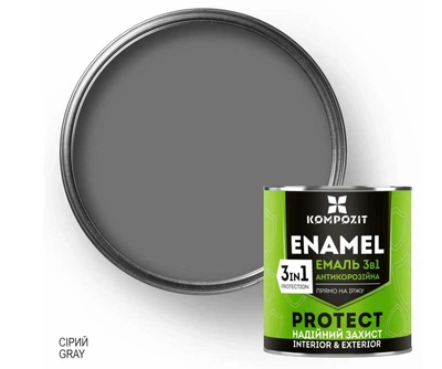Емаль антикорозійна 3в1 PROTECT сіра 0,75кг