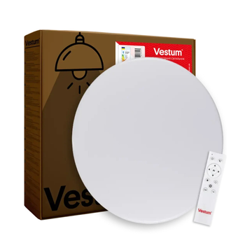 Стельовий LED світильник 60W з пультом Vestum з матовим розсіювачем 3000К-6500К білий IP40 SIMPLE