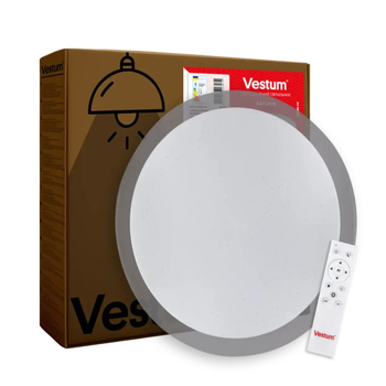 Стельовий LED світильник 60W з пультом Vestum з розсіювачем зоряне небо 3000К-6500К IP40 SATURN