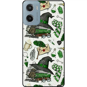 Силиконовый бампер чехол Candy для Motorola Moto E15 с картинкой Слизерин Slytherin Гарри Поттер Harry Potter