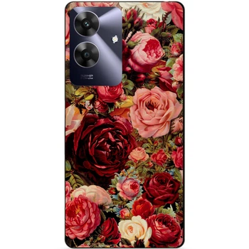 Чехол силиконовый бампер Candy для Realme Note 60 с рисунком Красные розы цветы