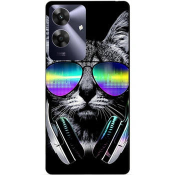 Чехол силиконовый бампер Candy для Realme Note 60 с рисунком Музыкальный кот