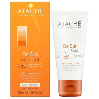Омолаживающий солнцезащитный антивозрастный флюид Atache Be Sun Light Fluid SPF 50+, 50мл
