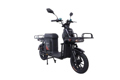 Электроскутер Грузовой с двумя большими багажниками Crosser SUPER MAX 1200W | 60V30AH Li-Fe | USB зарядка Черный