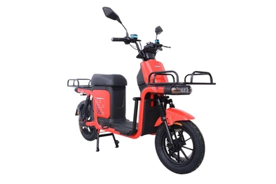 Электроскутер Грузовой с двумя большими багажниками Crosser SUPER MAX 1200W | 60V30AH Li-Fe | USB зарядка Красный