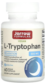 Триптофан Jarrow Formulas L-Tryptophan 500 мг 60 капсул (ARE-574114)