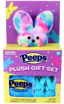 Великодній набір з іграшкою Peeps Tie Dye Bunny Plush Toy 42г