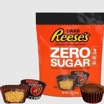 Шоколадні цукерки Reese's Peanut Butter Cups Dark Chocolate Zero Sugar 144г