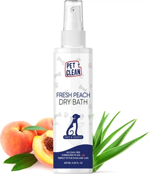 Сухой шампунь Pet Clean DRY BATH-FRESH PEACH для домашних животных с ароматом персика 250 мл (8939117888428)