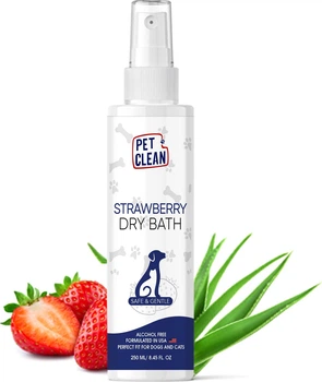 Сухой шампунь Pet Clean DRY BATH-STRAWBERRY для домашних животных с ароматом клубники 250 мл (8939117888350)