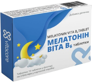 Таблетки VitaCore Мелатонін Віта В6 245 мг №30 (8908017399310)