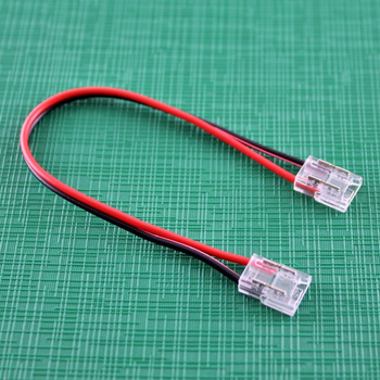 Конектор прозорий безтіньовий 2 контакта (подвійний) для одноколірної COB LED стрічки 8 мм з проводом 15 см LED-STIL - 1шт, T-2p-8mm-C