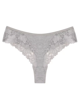 Жіночі ніжні трусики стрінги з бавовни Summer Comfort (1829-44-03) Сірий M FINETOO (44)