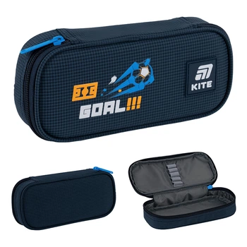 Пенал шкільний Kite Goal Time 21x8.5x4.5 см Синій (K25-662-8)