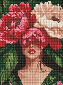 Алмазна мозаїка Ideyka Загадкові півонії 30x40 см (AMO8157)