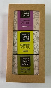 Набір подарунковий 3шт мила Flora Secret «Житлове, мед-євкаліпт, жасмин»