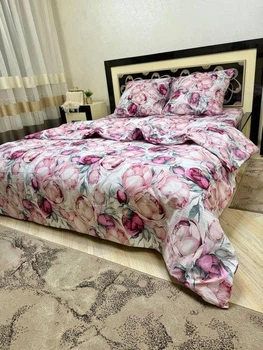 Постільна білизна бавовняна Півон дайтон Двоспальна 180 x 220 Бязь Біла 50 х 70