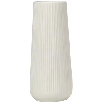 Ваза керамічна Stenson Petalia R95385-M — 10,6×19,5 см, біла, настільна