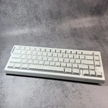 Ігрова клавіатура Attack Shark X68 HE White Contours з RGB підсвіткою Магнітні світчі Rapid Trigger