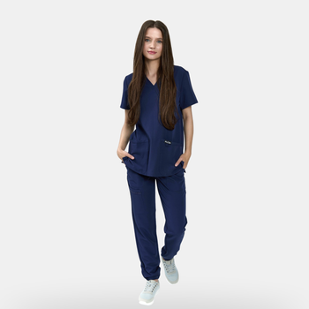 Жіночий медичний костюм Plum синій L