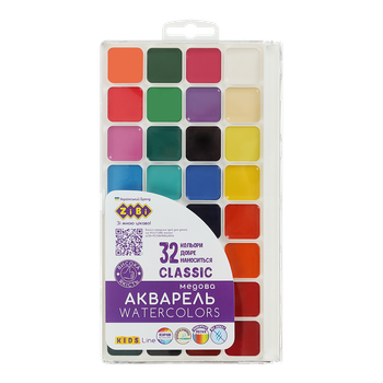 Фарба акварельна ZiBi Classic 32 кольори медова (ZB.6574)