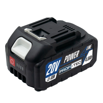 Батарея PROFI-TEC PT2040MP 20V 10C 4.0Aг, MAX Power з індикатором (високострумова батарея з елементами 10С, посилена плата, елементи та контактна группа) (006261)