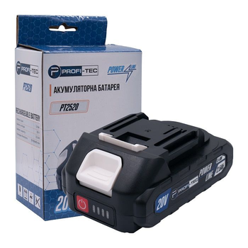 Батарея PROFI-TEC PT2520MP 20V 10C 2.5Aг, MAX Power з індикатором (високострумова батарея з елементами 10С, посилена плата, елементи та контактна группа)