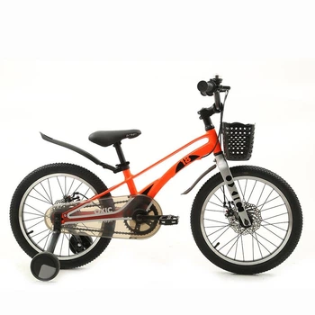 Велосипед MB 18OXIC NEON ORANGE, от 4 до 7 лет, пластиковые крылья, дополнительные колёса,18 дюймов, оранжевый