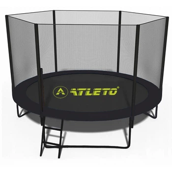 Батут с сеткой и стремянкой 252 см Atleto Black