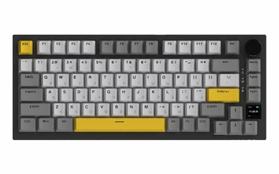 Клавіатура бездротова AJAZZ AK820 PRO 75% на Gift Switches Black-Grey-Yellow (AK820PRO-G-BGY)