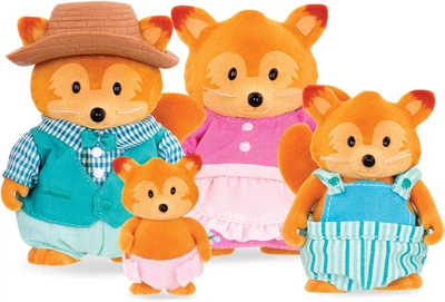 Набор фигурок Li`l Woodzeez Семья Лисичок 4ед, книга EN (645169)