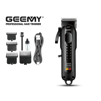 Аккумуляторный триммер машинка для стрижки волос Geemy GM-8040 4 насадками 1,5, 3, 4,5, 6 мм