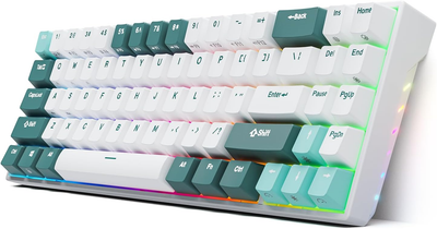 Механічна клавіатура RK ROYAL KLUDGE RK71 З КИРИЛИЦЕЮ, 71 клавіша, RGB, Blue Switch, гаряча заміна, Water Green
